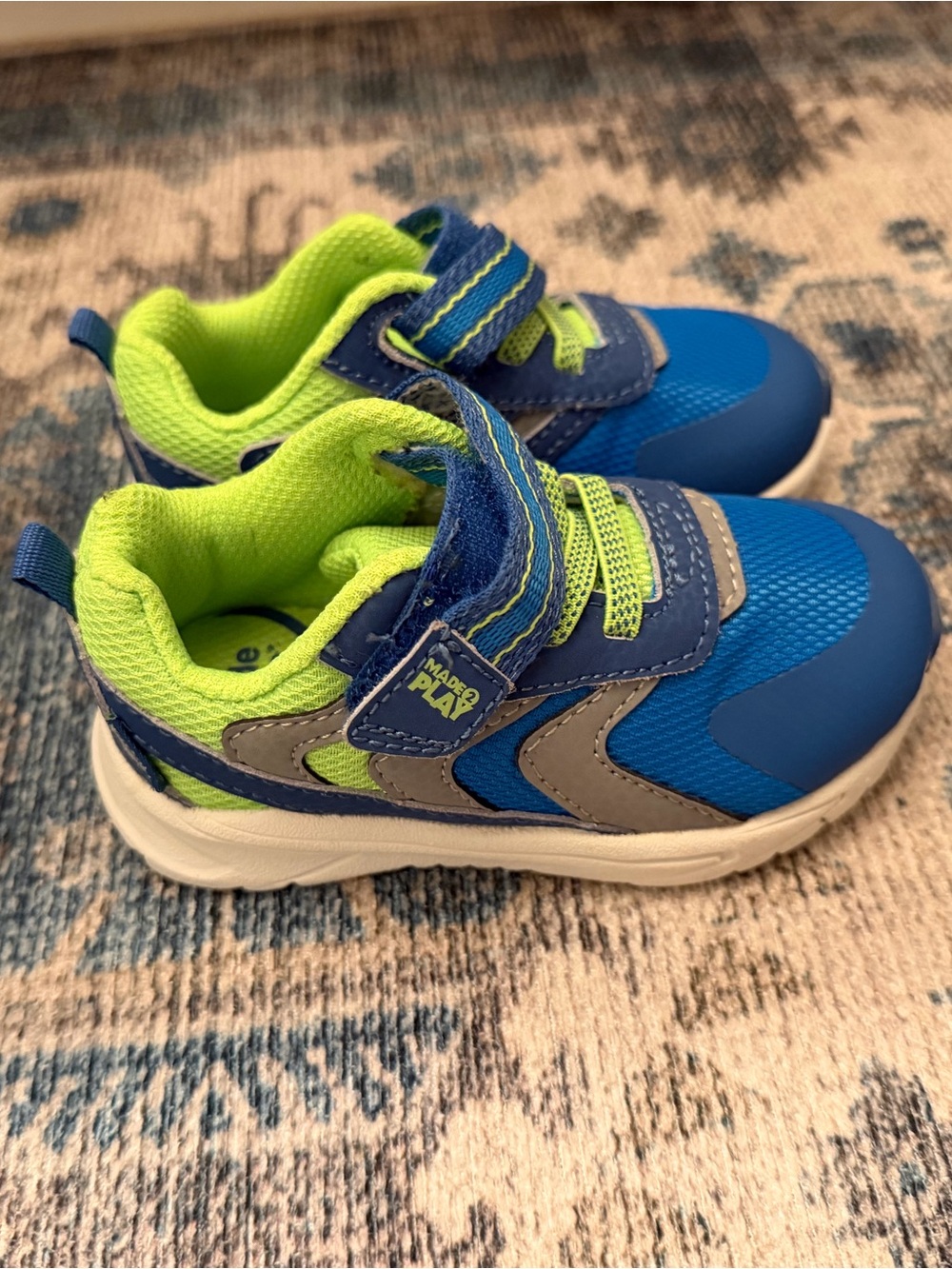 Stride Rite Kids Blue & Lime Active Sneakers 5.5C